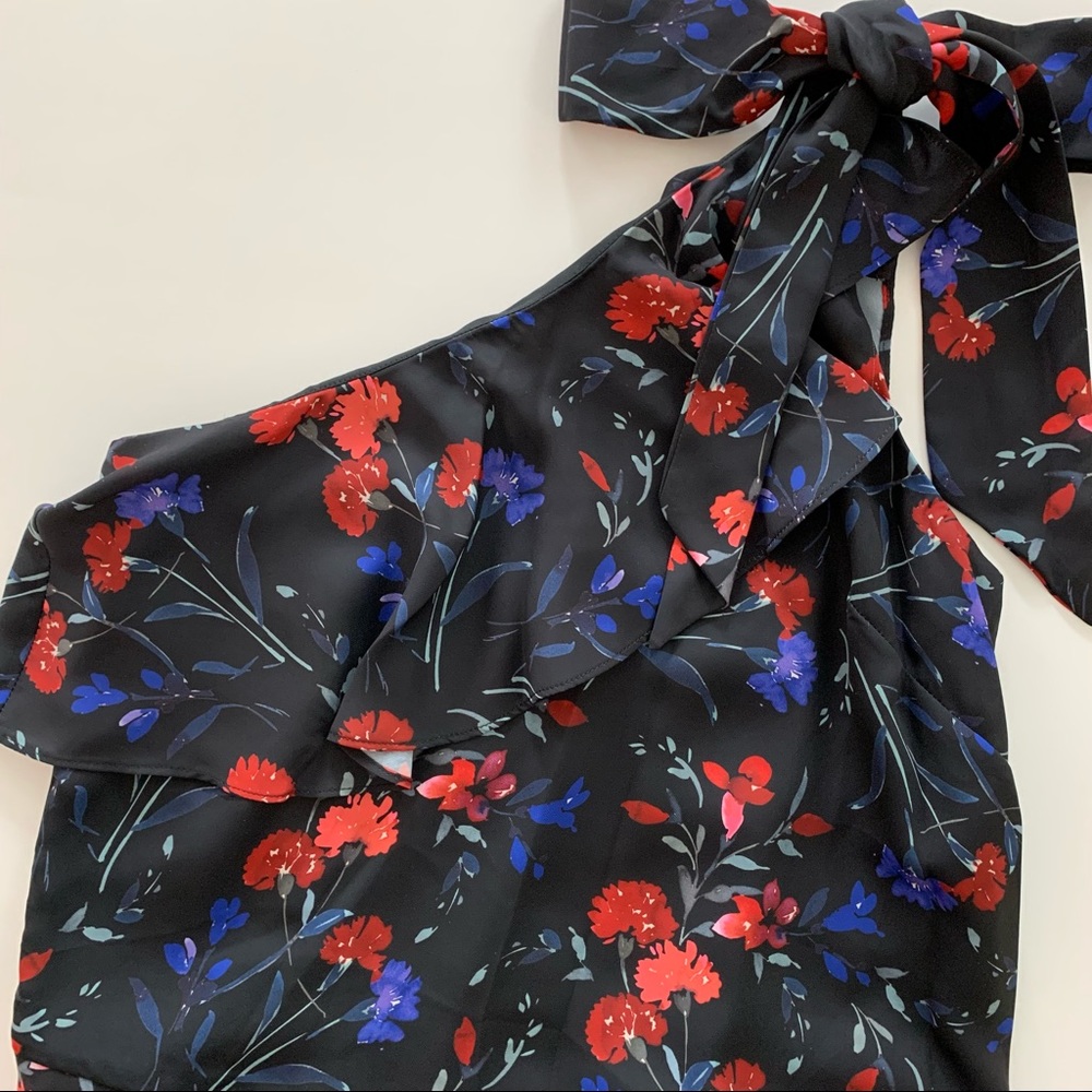 Parker One Shoulder Ruffle Shift Dress NWT